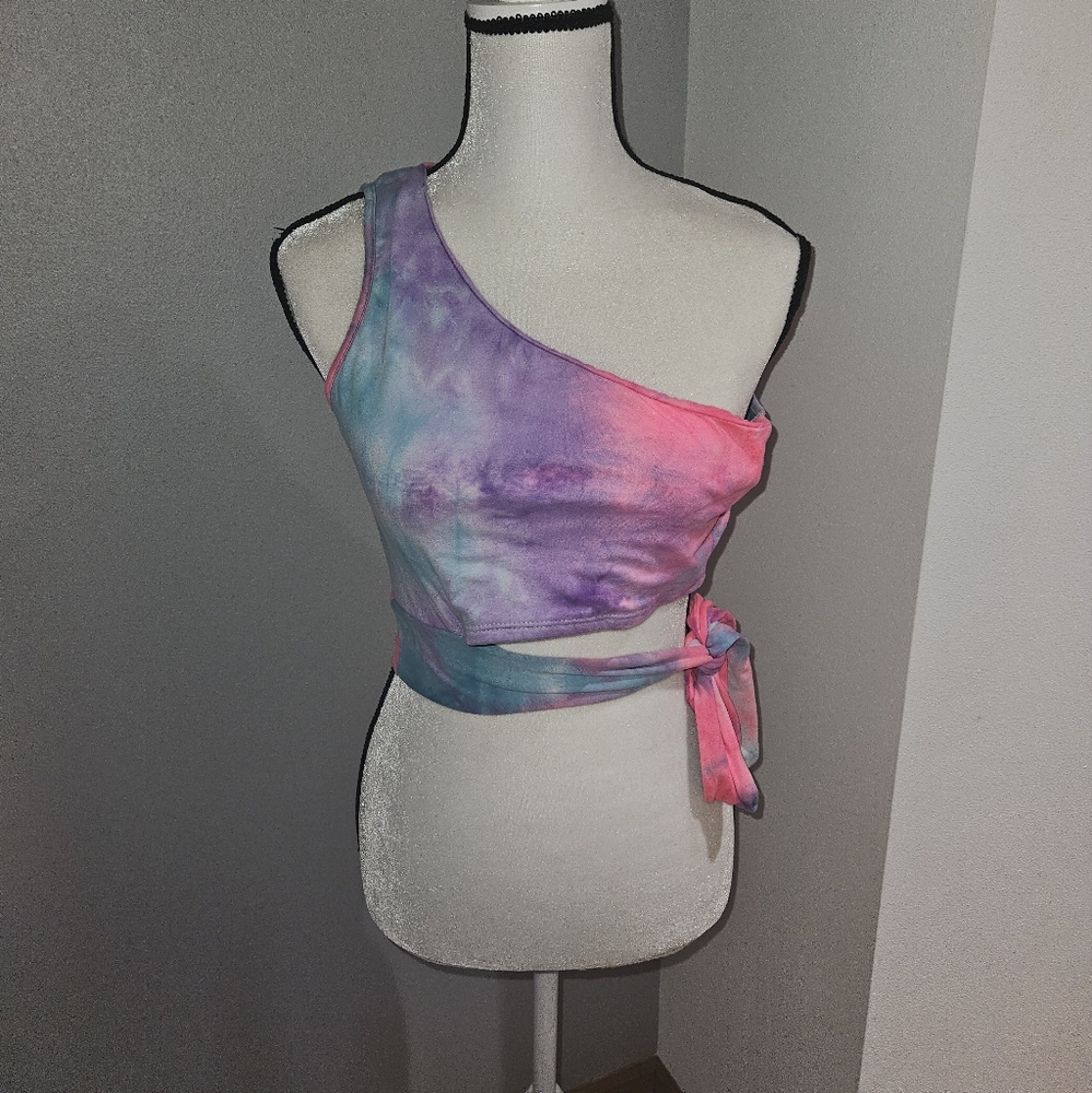 Tie-Dye One-Shoulder Women's Top
